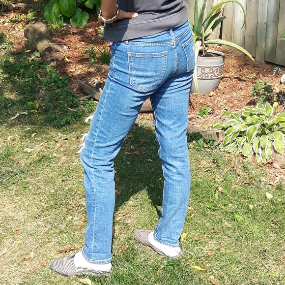 💜 size 26R Gap distressed plaid patched jeans 👖 - Picture 11 of 14